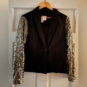 sequin coat black and gold size medium